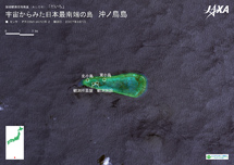 だいちから見た日本の都市 日本最東端の島 南鳥島：衛星画像（ポスター仕上げ）