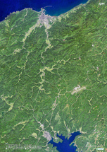だいちから見た日本の都市 輪島市周辺：衛星画像（ポスター仕上げ）