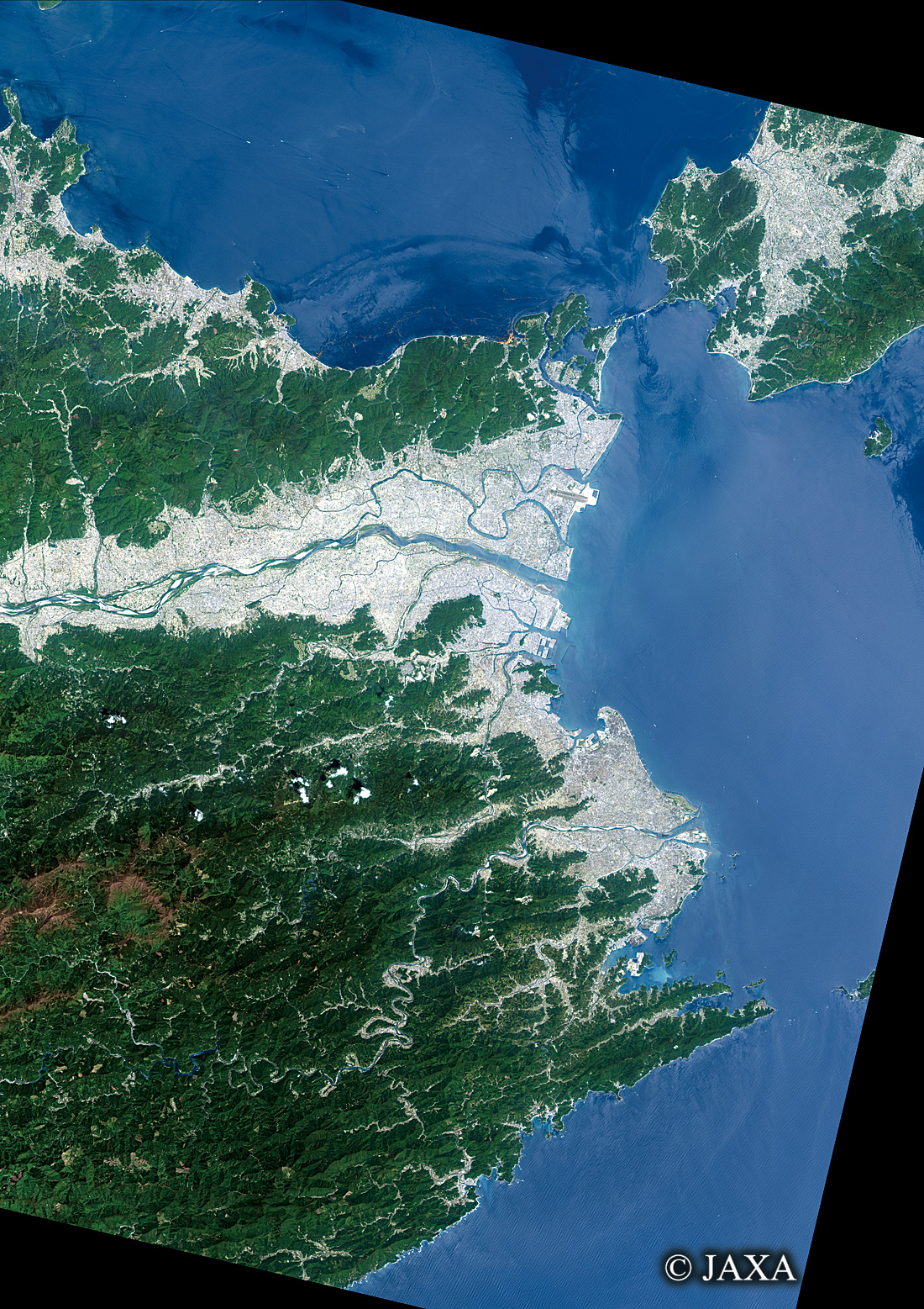 だいちから見た日本の都市 徳島県周辺:衛星画像