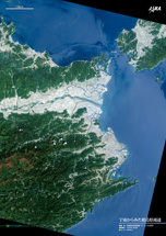だいちから見た日本の都市 徳島県周辺：衛星画像（ポスター仕上げ）
