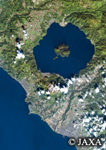だいちから見た日本の都市 秋の洞爺湖と周辺地域：衛星画像