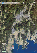だいちから見た日本の都市 山口市周辺：衛星画像（ポスター仕上げ）