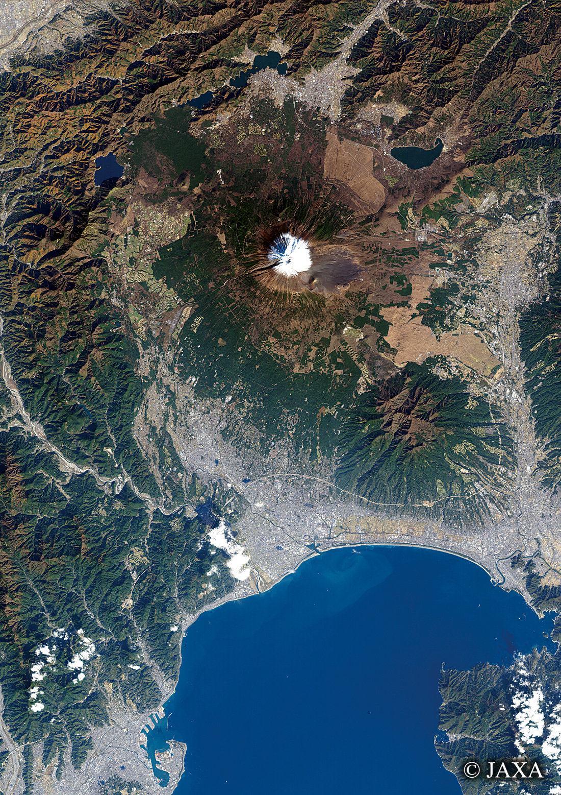 だいちから見た日本の都市 富士市周辺:衛星画像