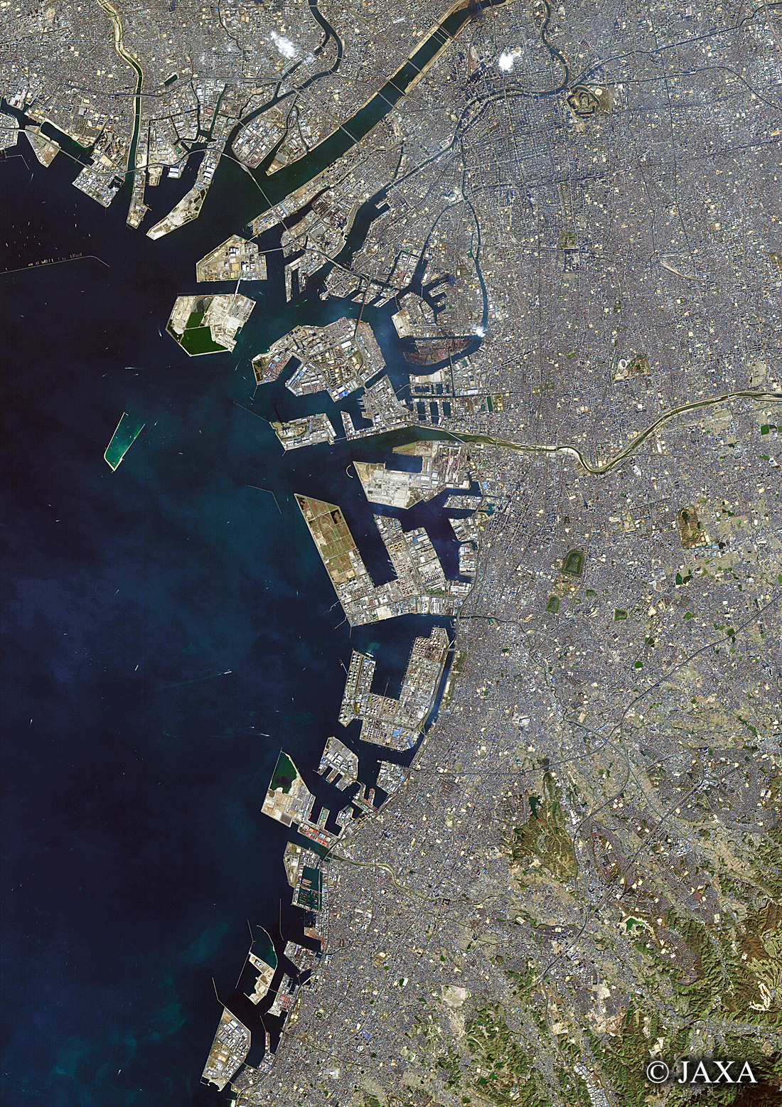 だいちから見た日本の都市 大阪:衛星画像