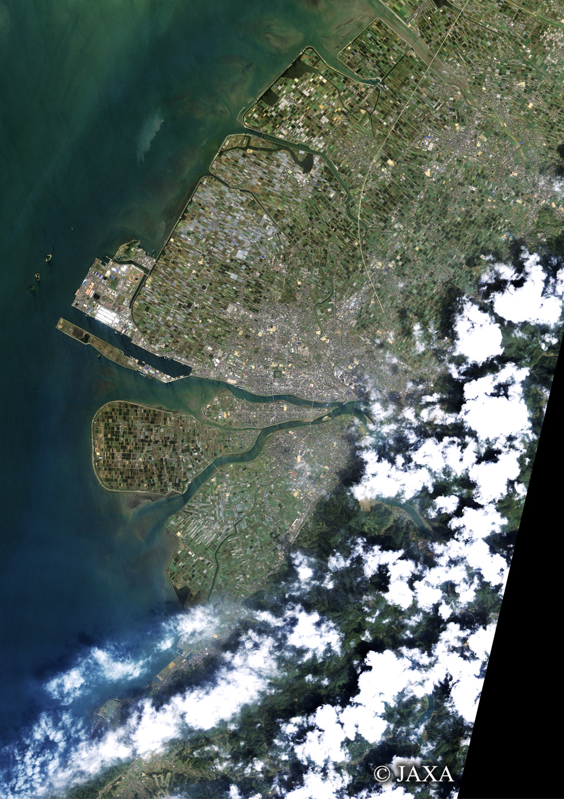 だいちから見た日本の都市 八代市:衛星画像