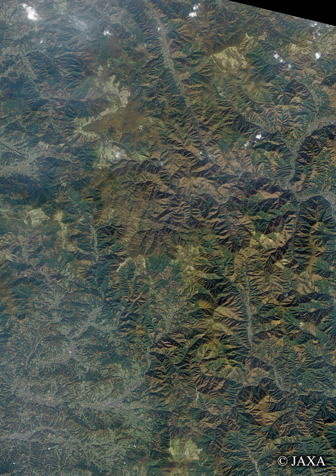 だいちから見た日本の都市 陸前高田市周辺:衛星画像