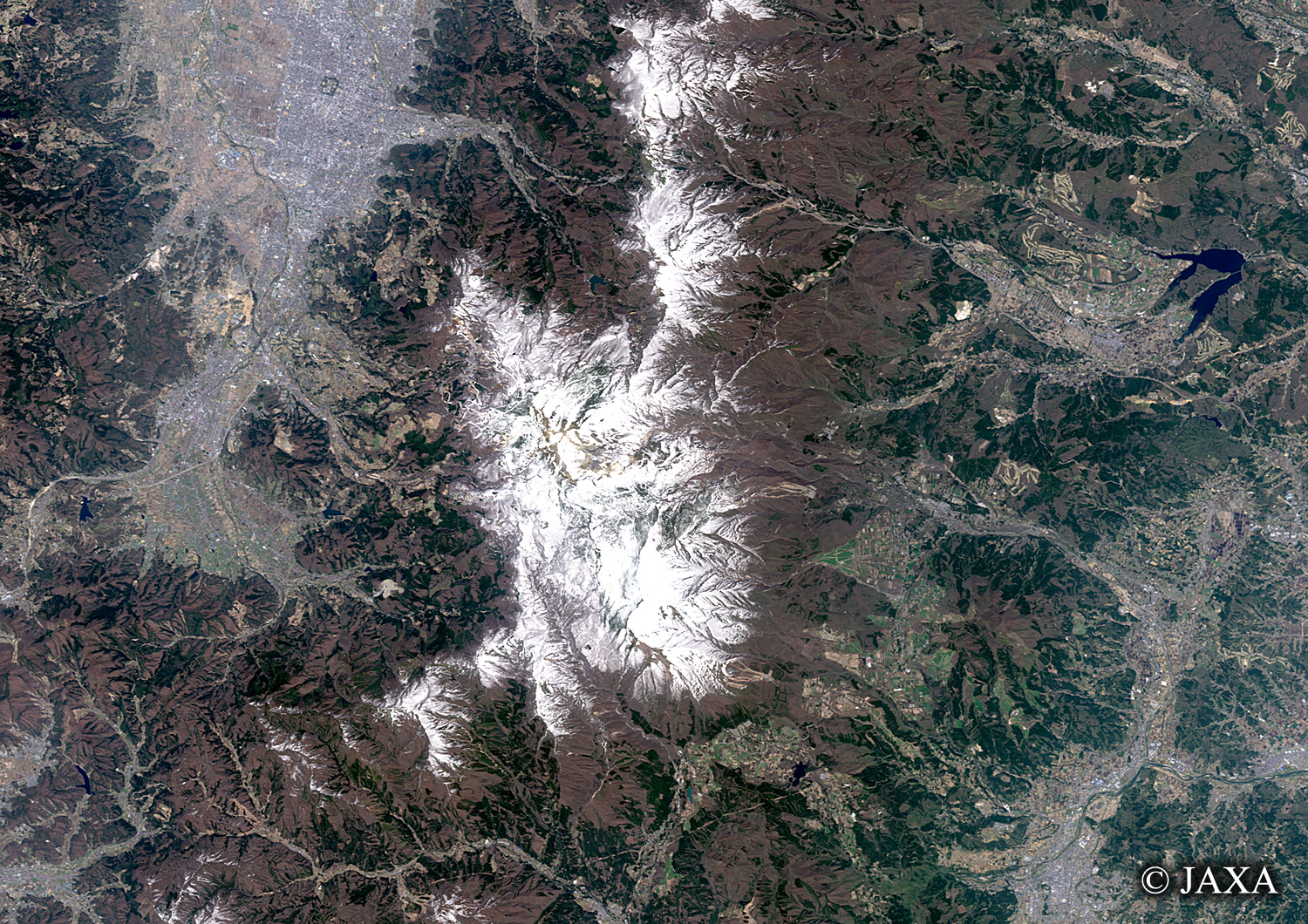 だいちから見た日本の都市 蔵王:衛星画像