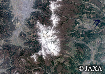 だいちから見た日本の都市 蔵王：衛星画像