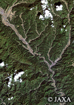 だいちから見た日本の都市 郡上市周辺：衛星画像