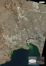 だいちから見た世界の都市 メルボルン：衛星画像（ポスター仕上げ）