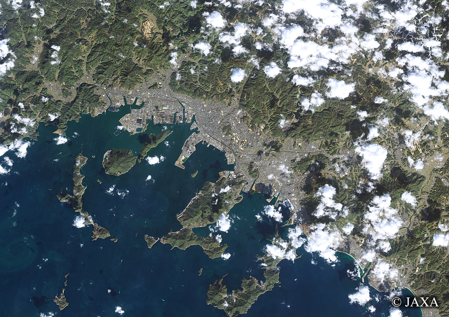 だいちから見た日本の都市 周南市周辺:衛星画像