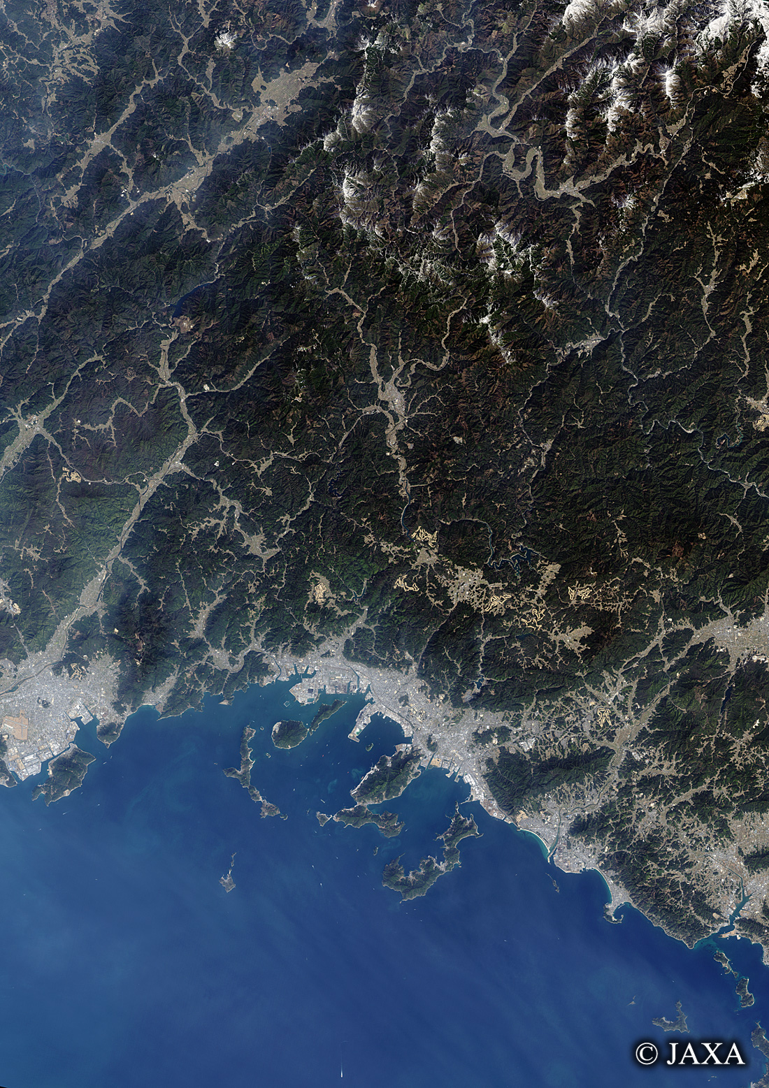 だいちから見た日本の都市 周南市周辺:衛星画像