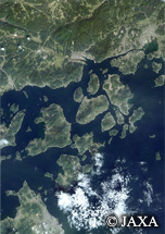 だいちから見た日本の都市 瀬戸内しまなみ海道：衛星画像
