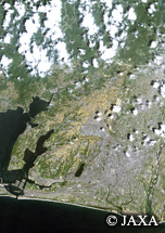 だいちから見た日本の都市 浜松市周辺：衛星画像
