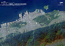 だいちから見た日本の都市 新居浜市周辺：衛星画像（ポスター仕上げ）