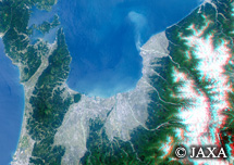だいちから見た日本の都市 石川県・富山県立体視画像：衛星画像