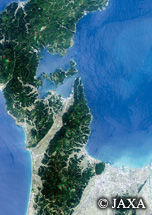 だいちから見た日本の都市 能登半島立体視画像：衛星画像
