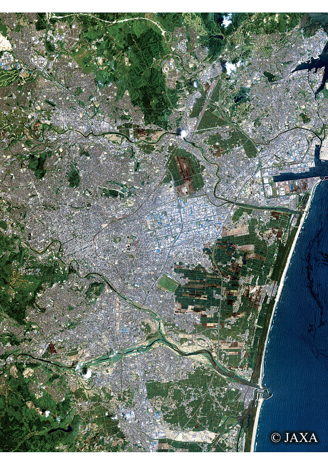 だいちから見た日本の都市 仙台市:衛星画像