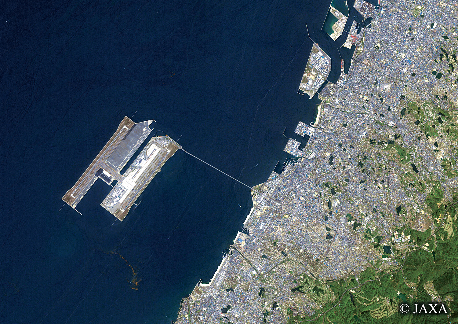 だいちから見た日本の都市 関西国際空港周辺地域:衛星画像