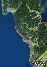 だいちから見た日本の都市 羽咋郡志賀町周辺：衛星画像