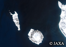 だいちから見た日本の都市 冬の礼文島・利尻島・稚内：衛星画像
