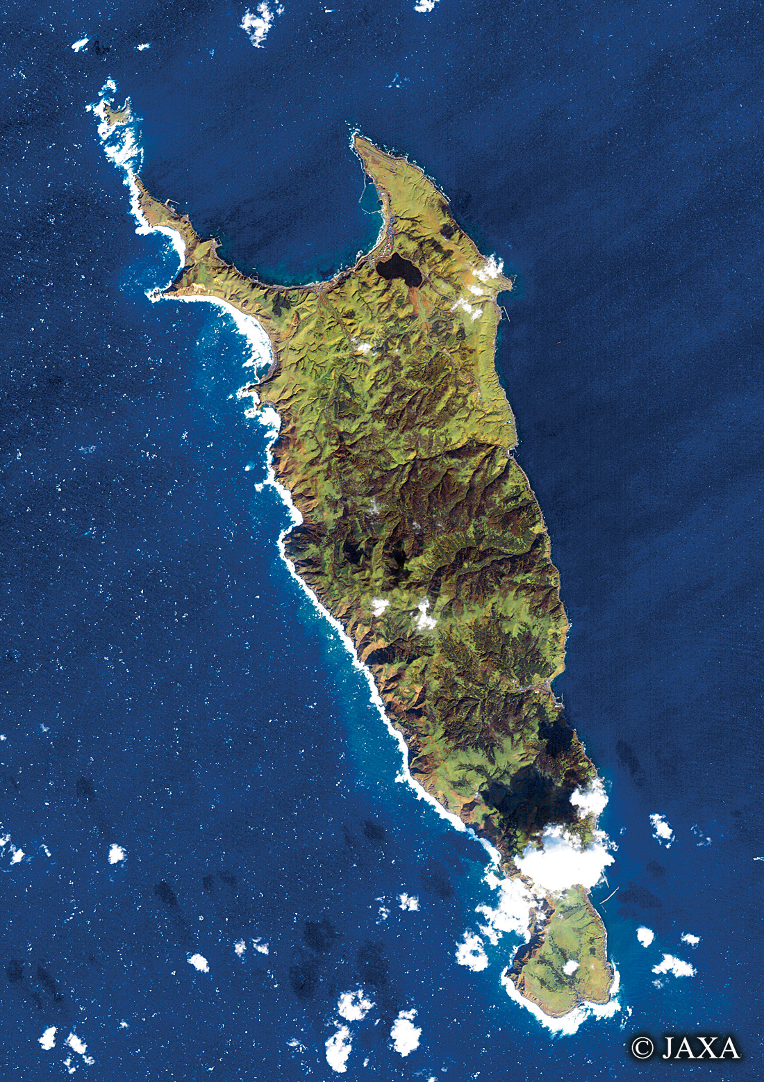 だいちから見た日本の都市 礼文島:衛星画像