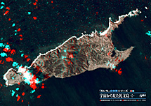 だいちから見た日本の都市 礼文島立体視画像：衛星画像（ポスター仕上げ）