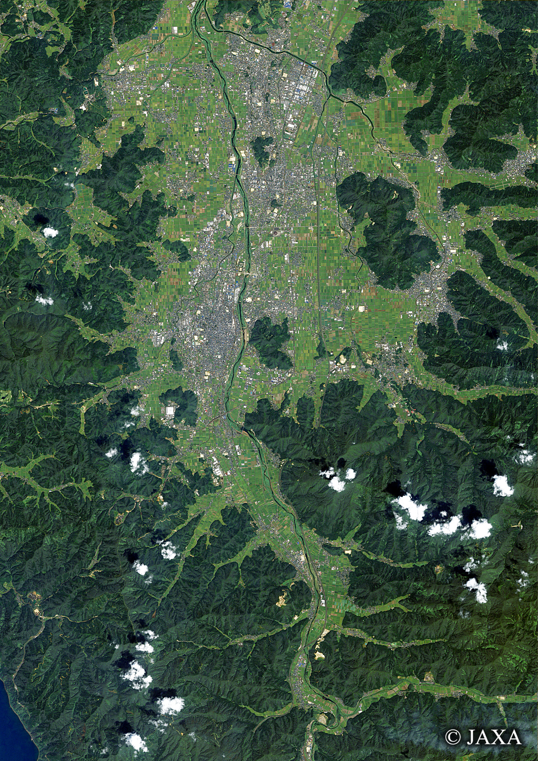 だいちから見た日本の都市 越前市周辺:衛星画像