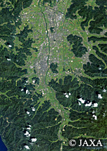 だいちから見た日本の都市 越前市周辺：衛星画像