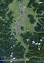 だいちから見た日本の都市 越前市周辺：衛星画像（ポスター仕上げ）