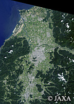 だいちから見た日本の都市 福井市周辺：衛星画像