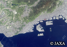 だいちから見た日本の都市 神戸市周辺：衛星画像