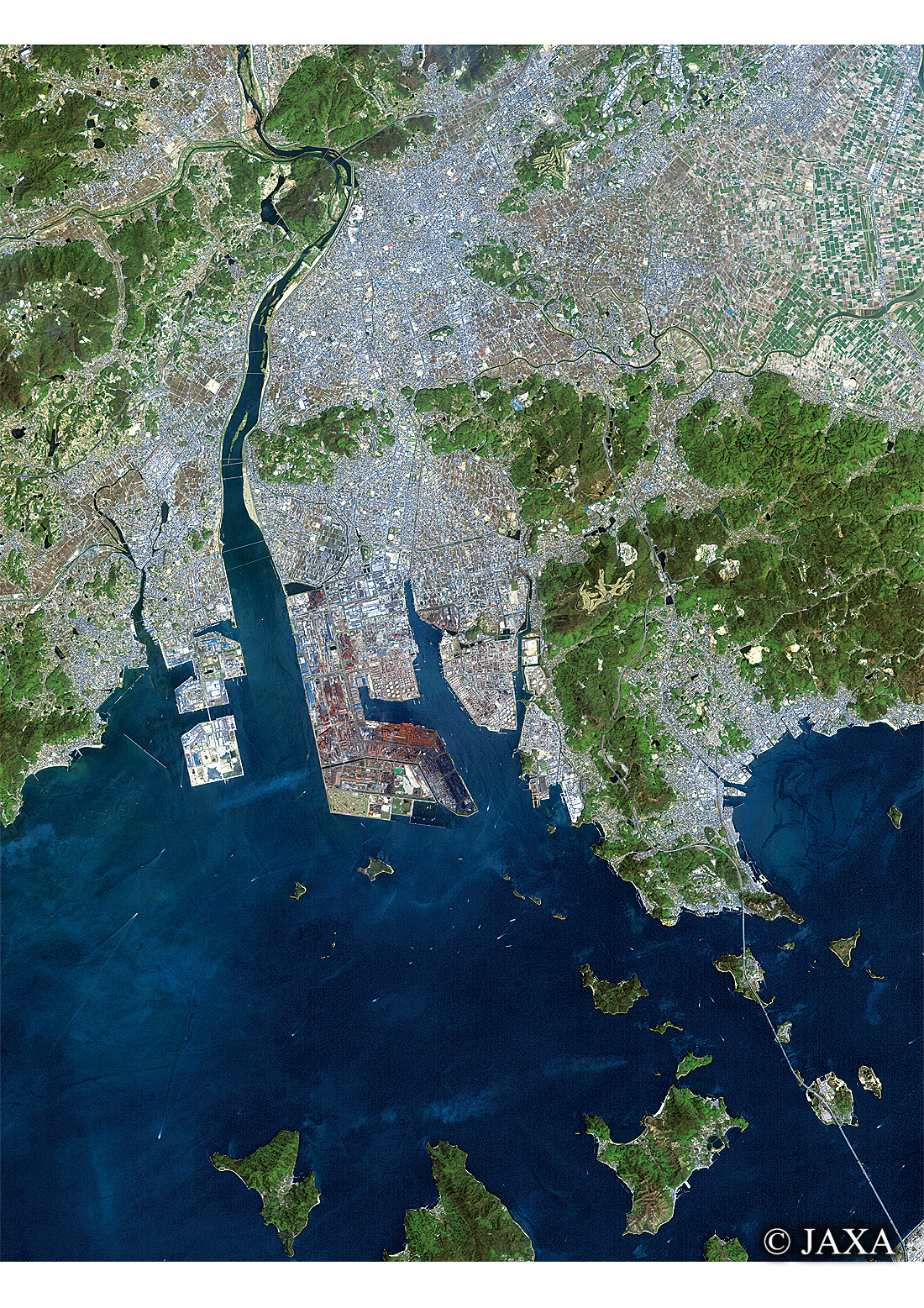 だいちから見た日本の都市 倉敷市周辺:衛星画像