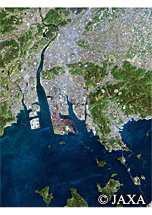 だいちから見た日本の都市 倉敷市周辺：衛星画像