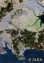 だいちから見た日本の都市 倉敷市周辺：衛星画像