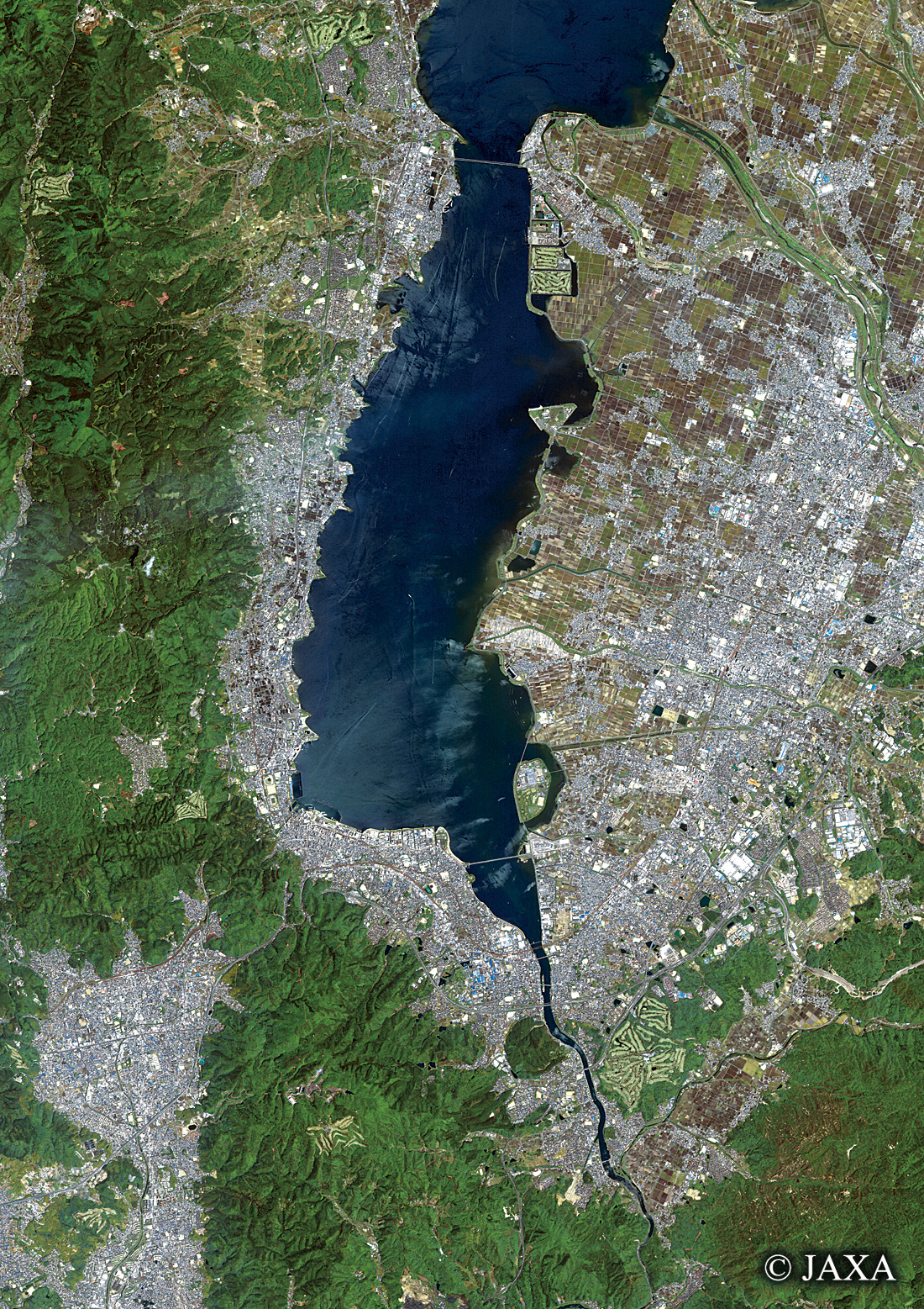 だいちから見た日本の都市 大津市・草津市周辺:衛星画像