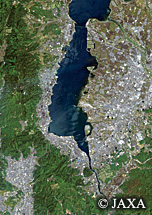 だいちから見た日本の都市 大津市・草津市周辺：衛星画像
