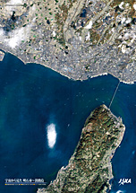 だいちから見た日本の都市 明石市～淡路島：衛星画像（ポスター仕上げ）