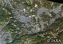だいちから見た日本の都市 多治見市周辺：衛星画像