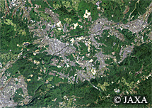 だいちから見た日本の都市 多治見市周辺：衛星画像