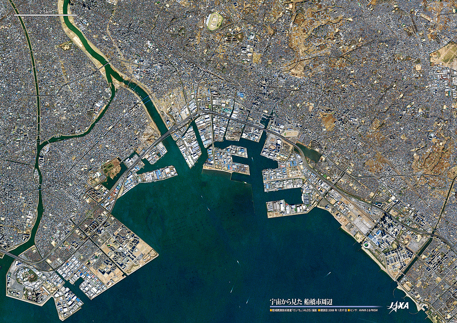 だいちから見た日本の都市 船橋市周辺:衛星画像（ポスター仕上げ）