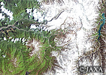 だいちから見た日本の都市 立山町周辺：衛星画像