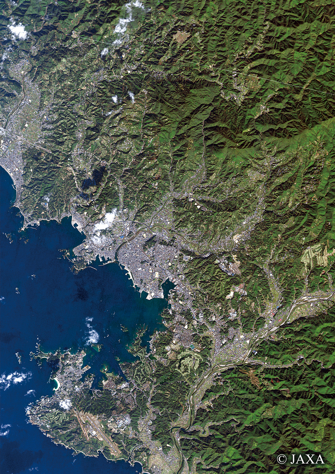 だいちから見た日本の都市 田辺湾周辺:衛星画像