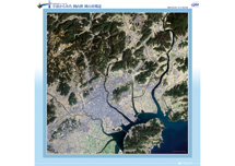 だいちから見た日本の都市 岡山市：衛星画像（ポスター仕上げ）