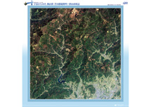 だいちから見た日本の都市 鏡野町_津山市：衛星画像（ポスター仕上げ）