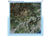 だいちから見た日本の都市 井原市美星町：衛星画像（ポスター仕上げ）