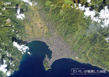 だいちから見た日本の都市 函館市：衛星画像（ポスター仕上げ）