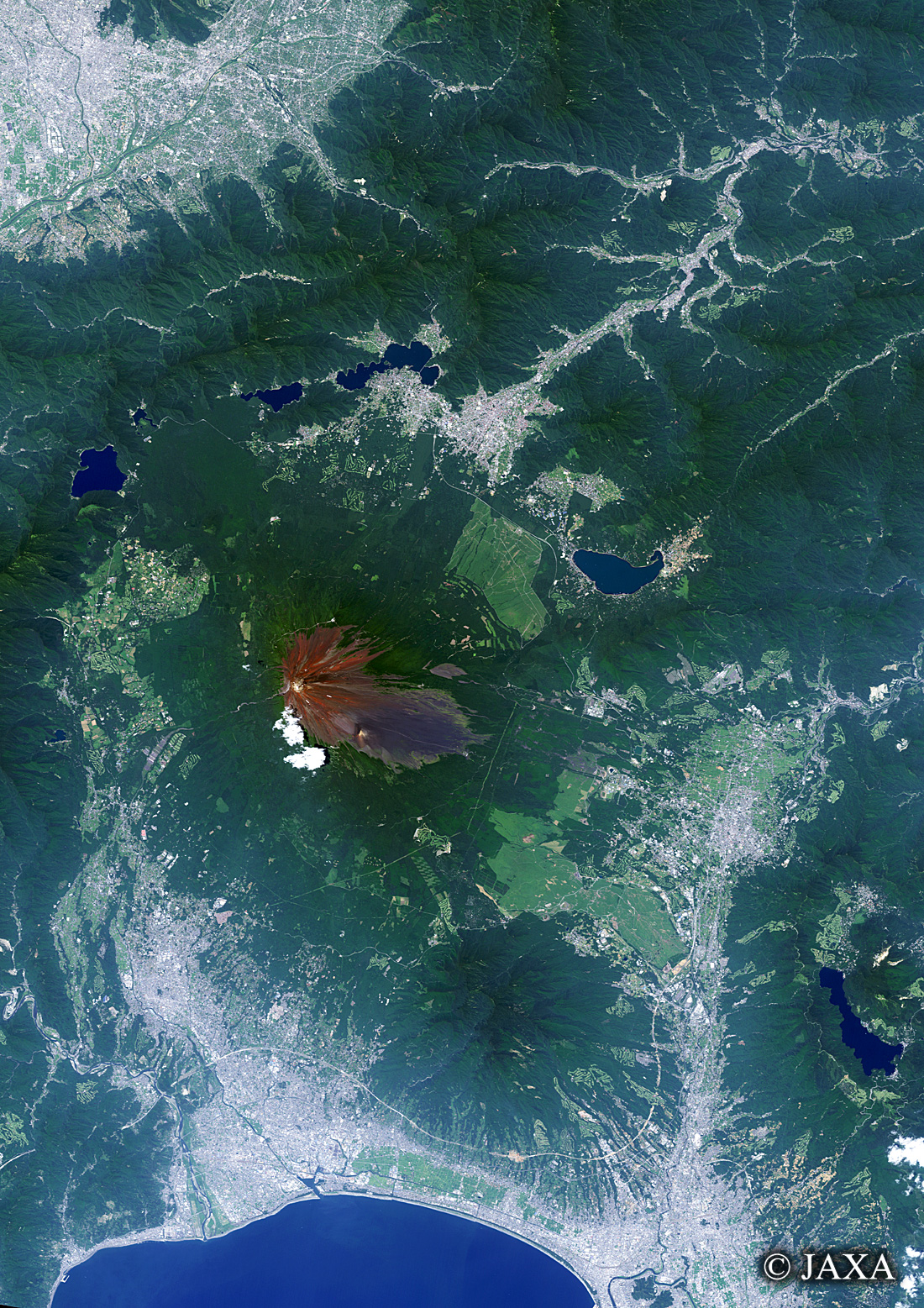 だいちから見た日本の都市 富士山周辺:衛星画像