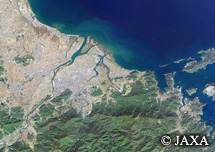 だいちから見た日本の都市 伊勢市周辺：衛星画像