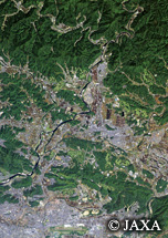 だいちから見た日本の都市 関市周辺：衛星画像